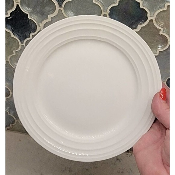 Mikasa Swirl White Bone China salad Plate 7 Set Of 2 - Picture 2 of 8